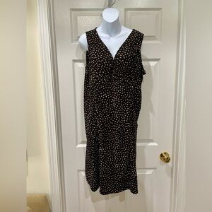 Nine West Patterned Sleeveless Black Dress | XL | EUC